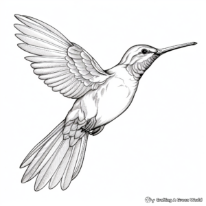 Stunning Sapphire-throated Hummingbird Coloring Pages 3