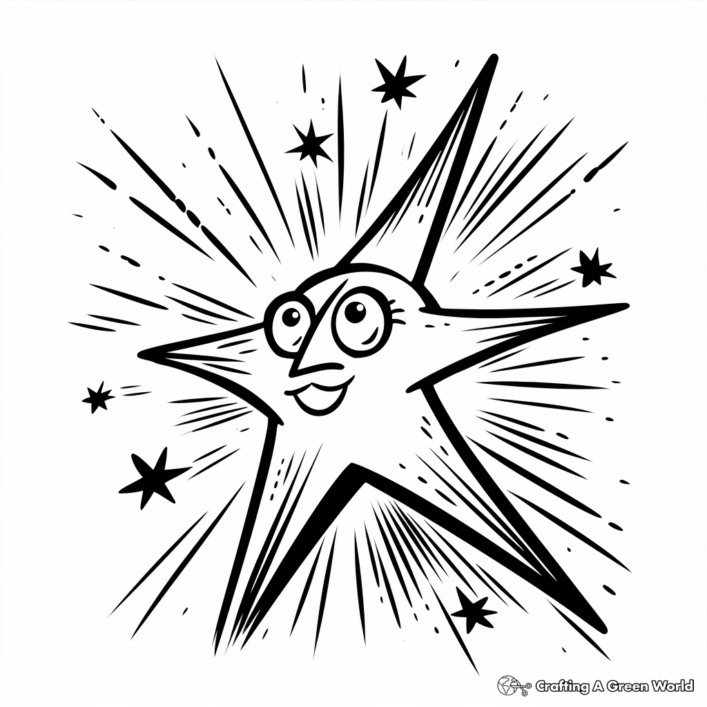 Stunning Shooting Star Coloring Pages 4