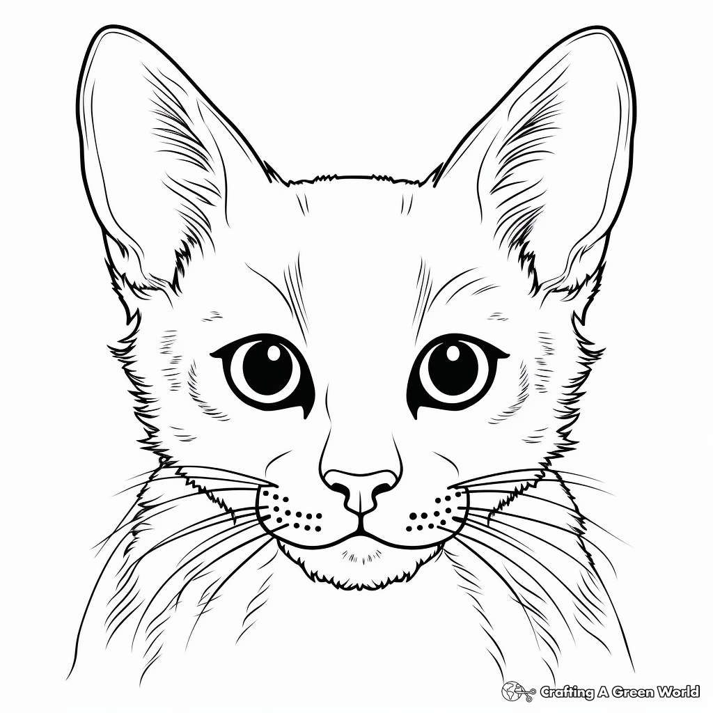 Stunning Siamese Cat Portrait Coloring Page 1