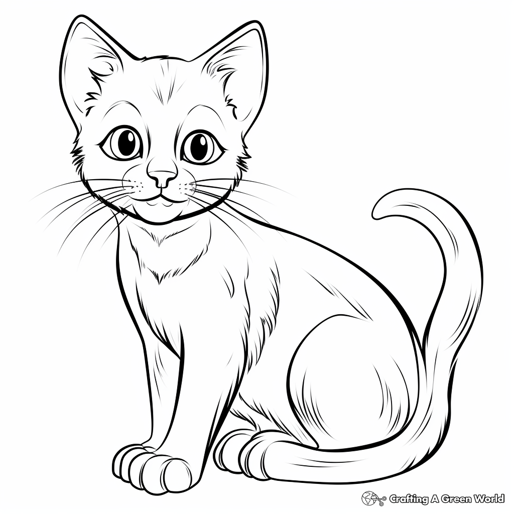 Stunning Siamese Cat Portrait Coloring Page 2