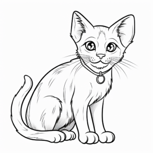 Stunning Siamese Cat Portrait Coloring Page 3