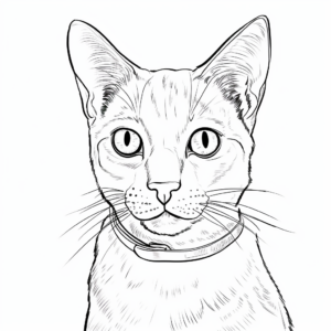 Stunning Siamese Cat Portrait Coloring Page 4