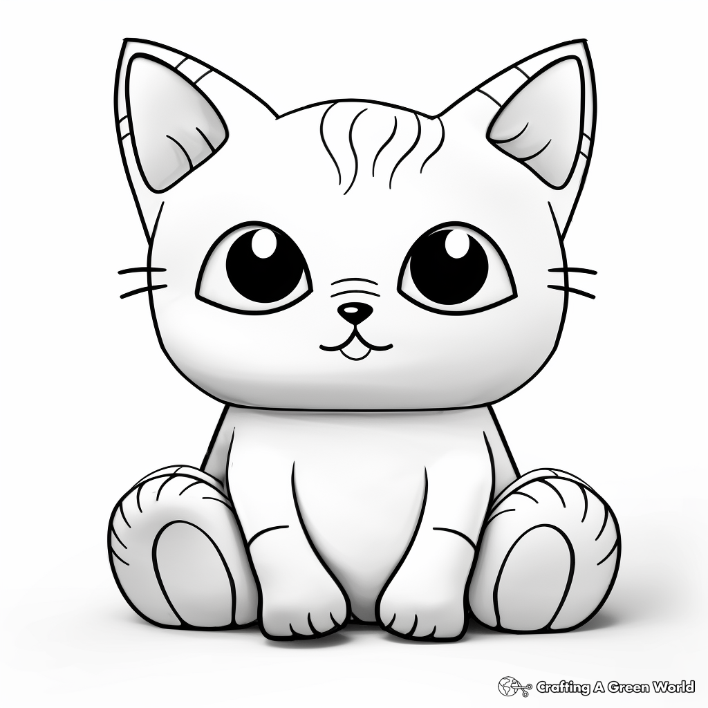 Stunning Siamese Pillow Cat Coloring Pages 2