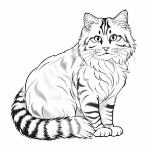 Stunning Siberian Striped Cat Coloring Pages 4