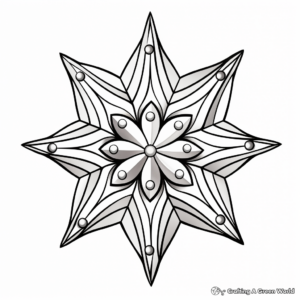 Stunning Star-Shaped Ornament Coloring Pages 2