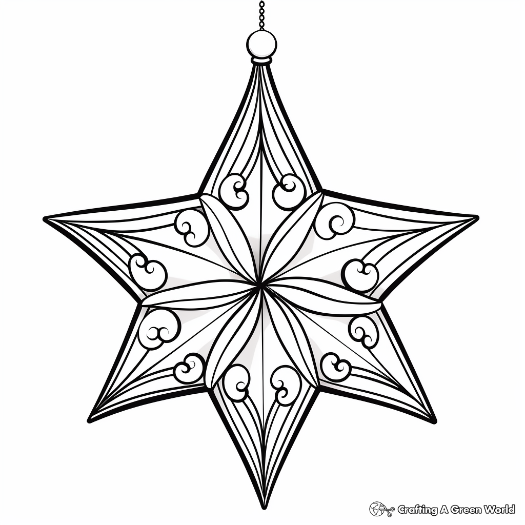 Stunning Star-Shaped Ornament Coloring Pages 3