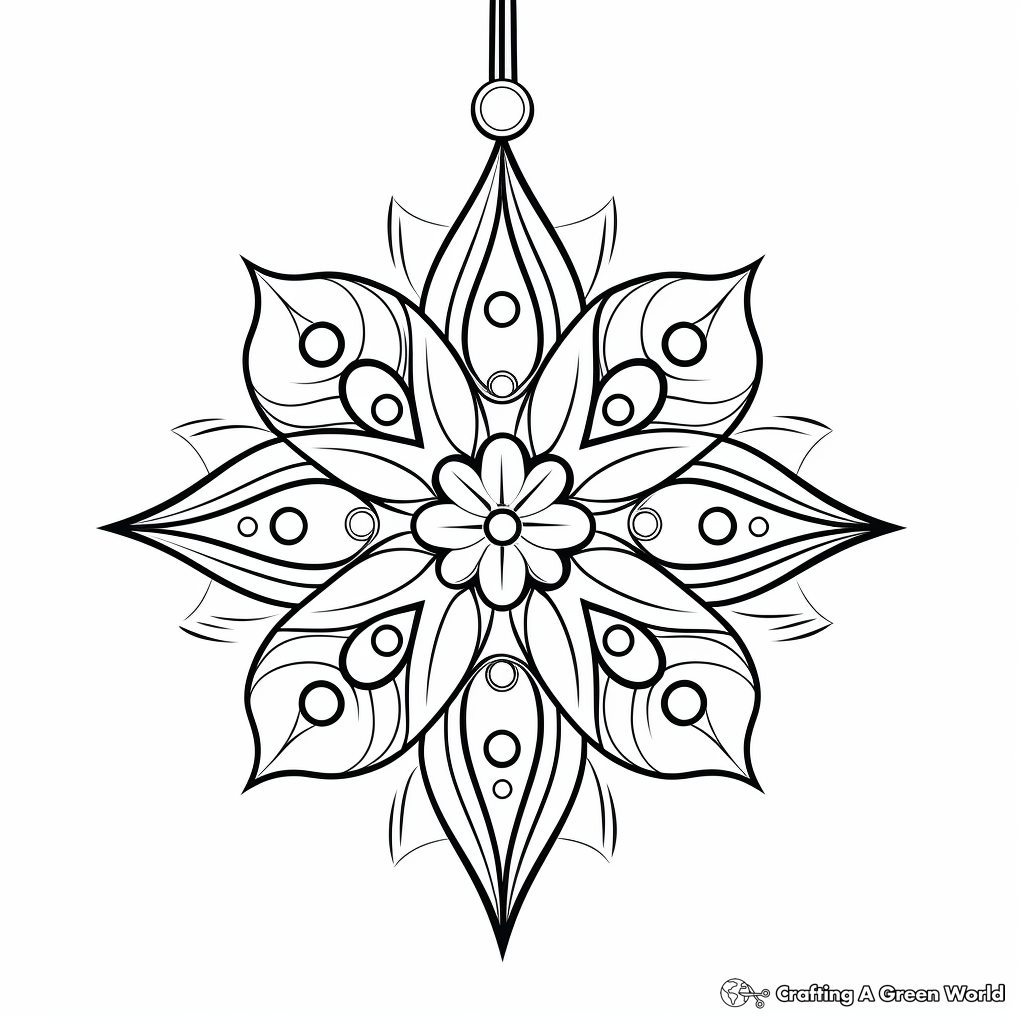 Stunning Star-Shaped Ornament Coloring Pages 4