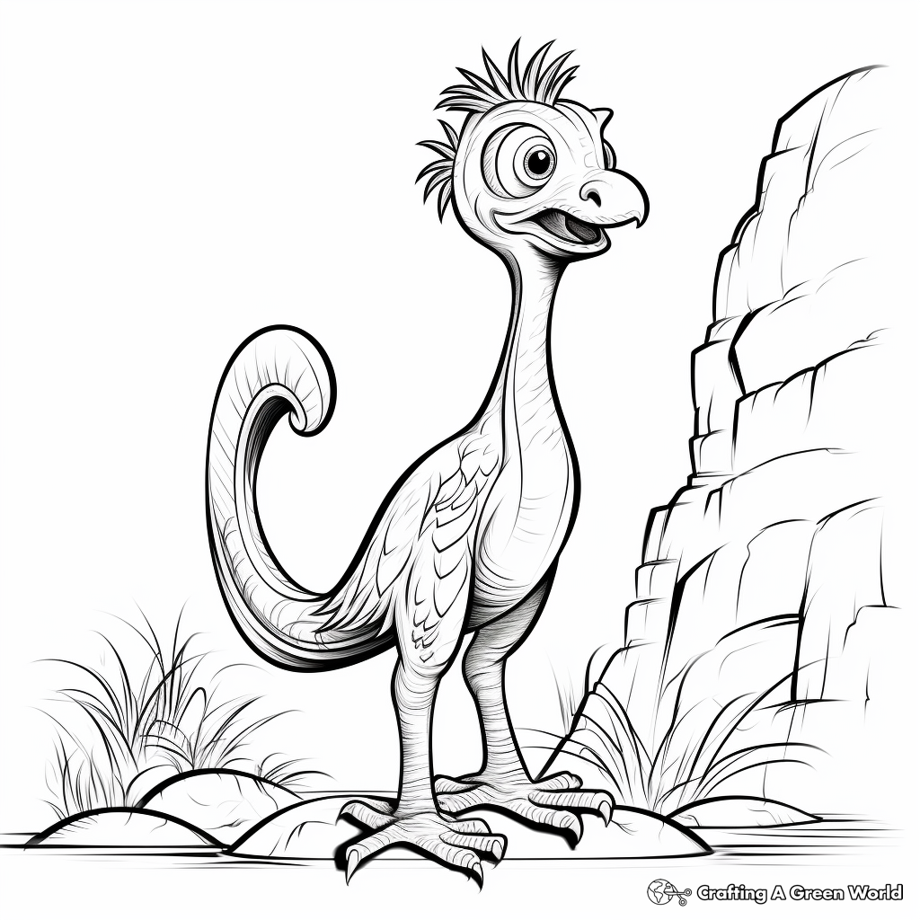 Stunning Troodon Fossil Coloring Pages 1