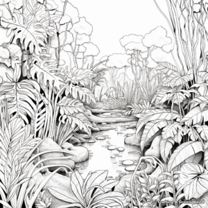 Stunning Tropical Rainforest Coloring Pages 1