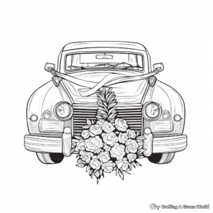 Stunning Wedding Car Decoration Coloring Pages 1