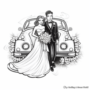 Stunning Wedding Car Decoration Coloring Pages 3