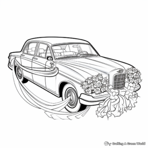 Stunning Wedding Car Decoration Coloring Pages 4