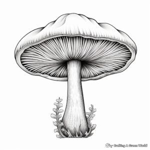 Stunning White Cap Mushroom Coloring Pages 1