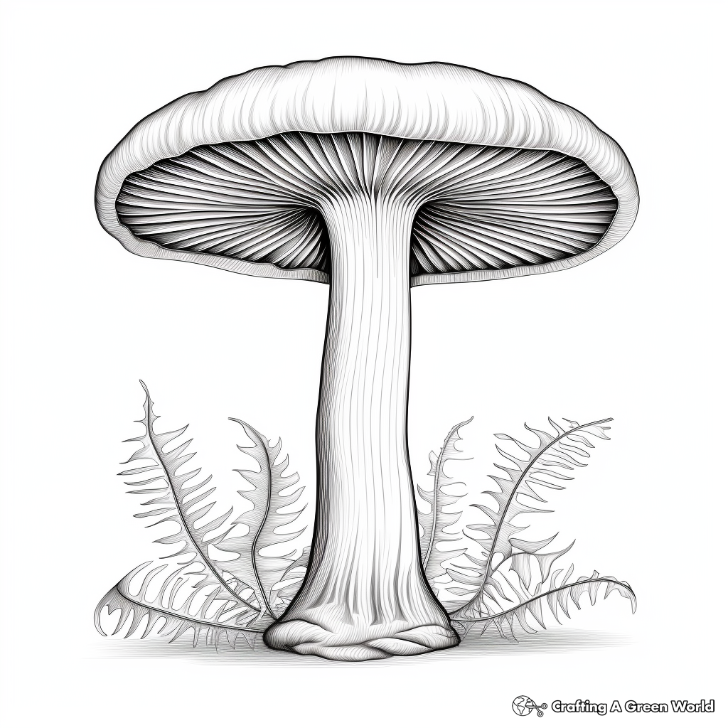 Stunning White Cap Mushroom Coloring Pages 2