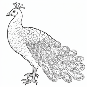 Stunning White Peacock Coloring Pages 3