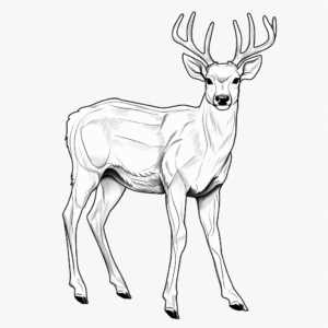 Stunning White Tailed Deer Antlers Coloring Page 4