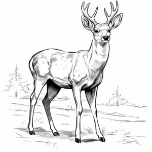 Stunning White-Tailed Mule Deer Coloring Pages 3
