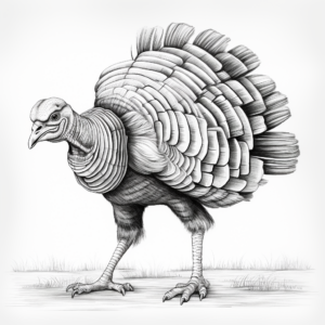 Stunning Wild Turkey Coloring Pages 1