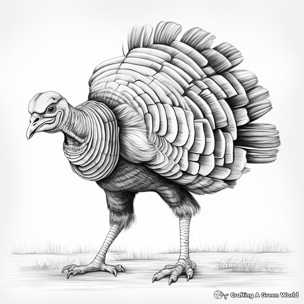 Stunning Wild Turkey Coloring Pages 1