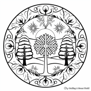 Stunning Winter Solstice Mandala Coloring Pages 2