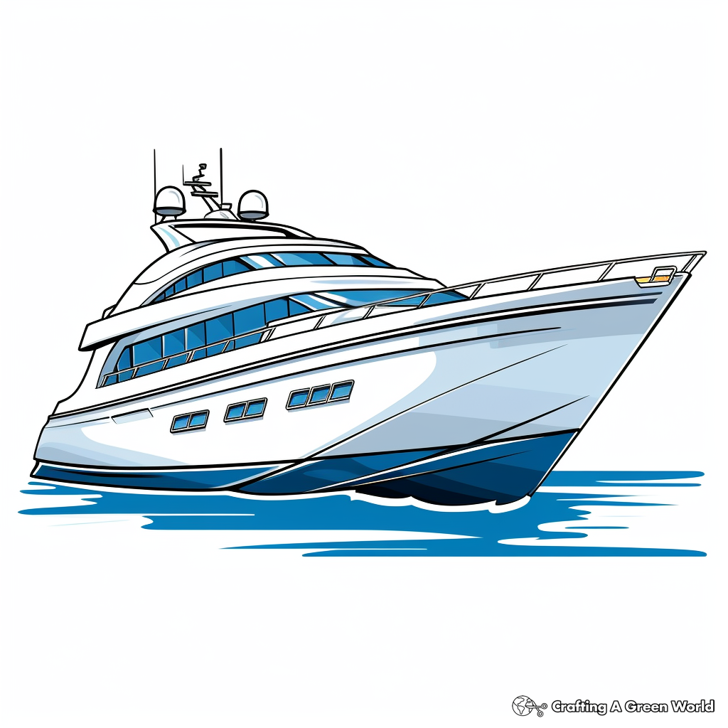 Stunning Yacht Fishing Boat Coloring Pages 2