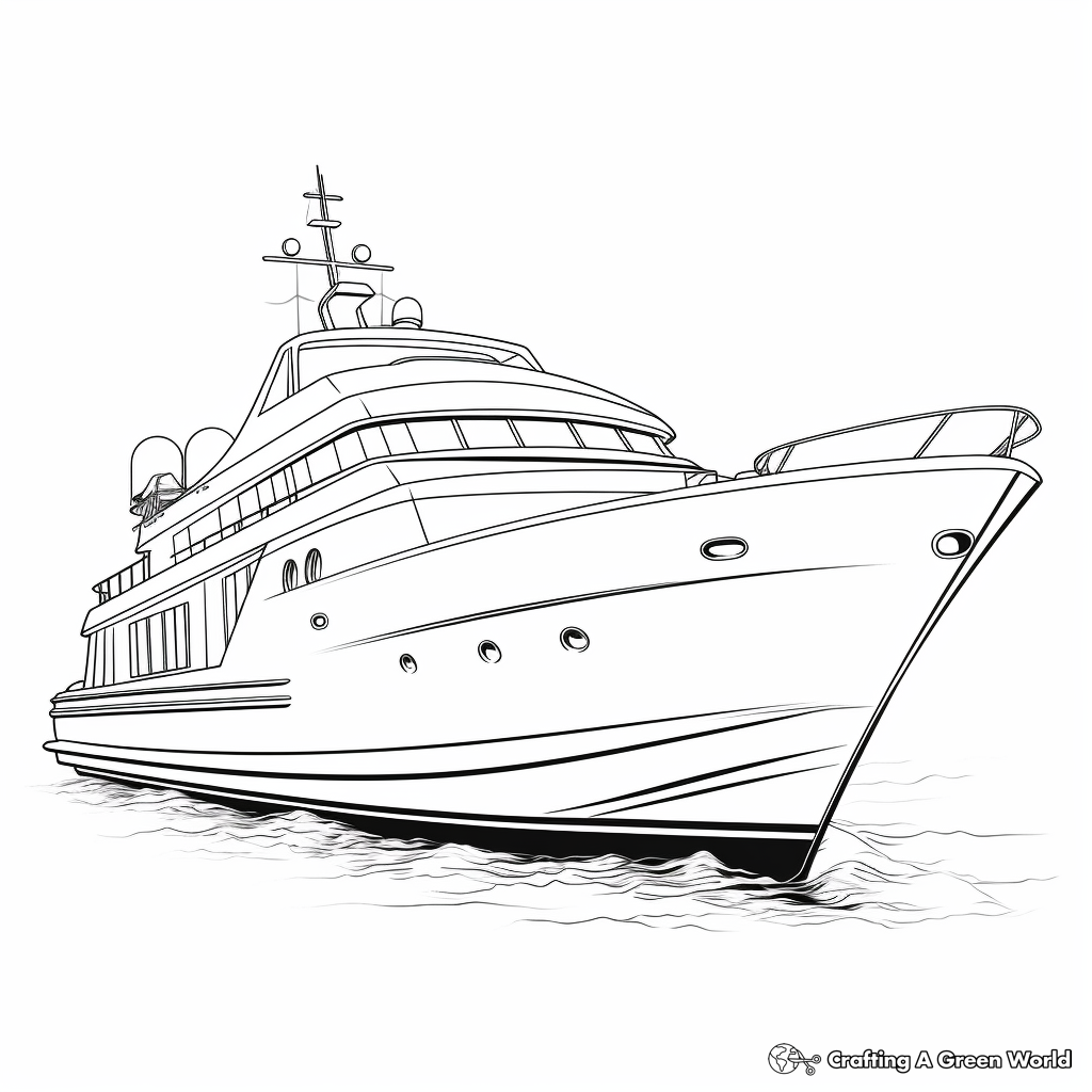 Stunning Yacht Fishing Boat Coloring Pages 4