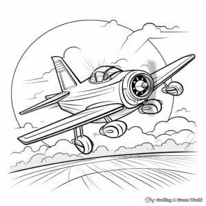Stunt Plane Action Coloring Pages 2