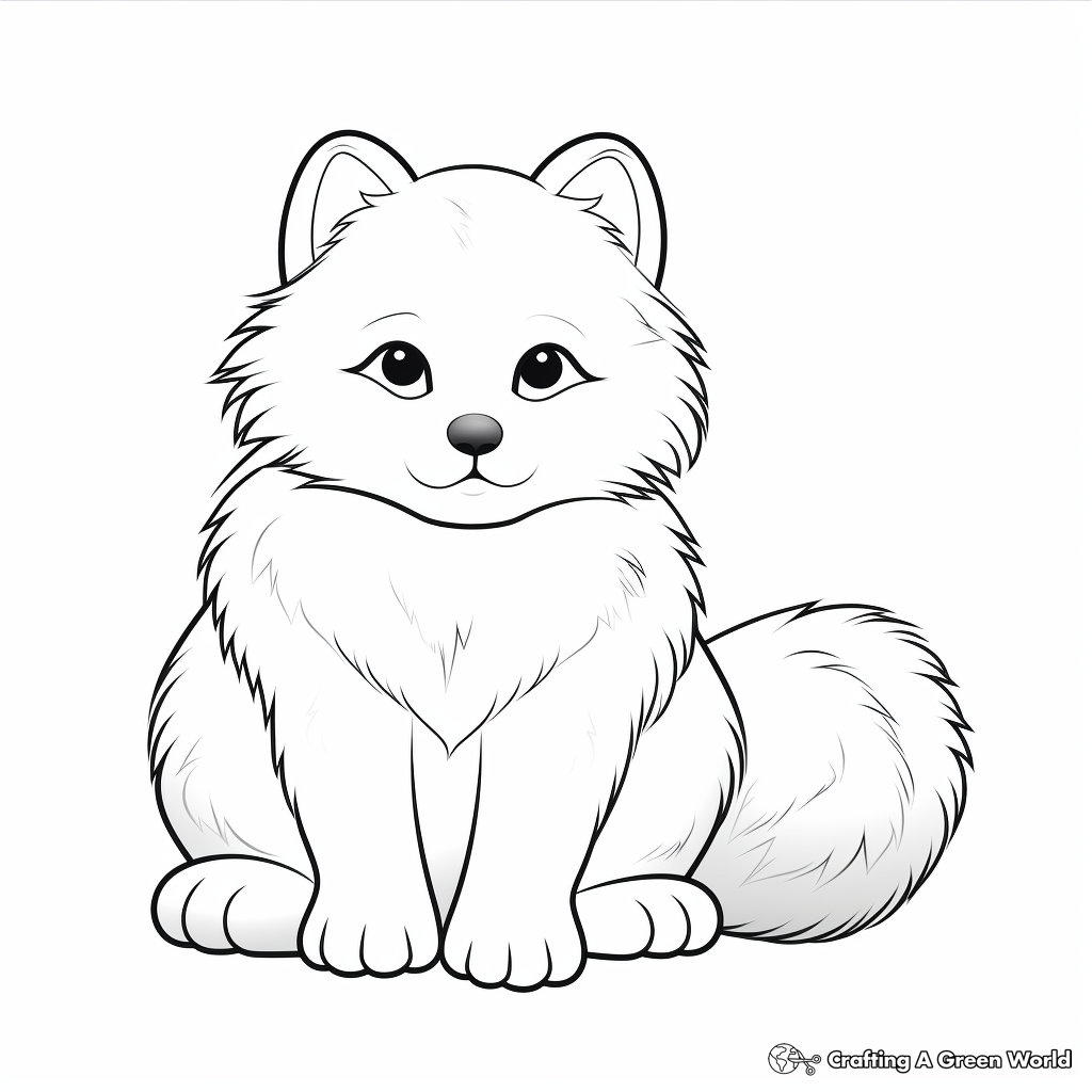 Stylish Arctic Fox in Snow Coloring Sheets 2
