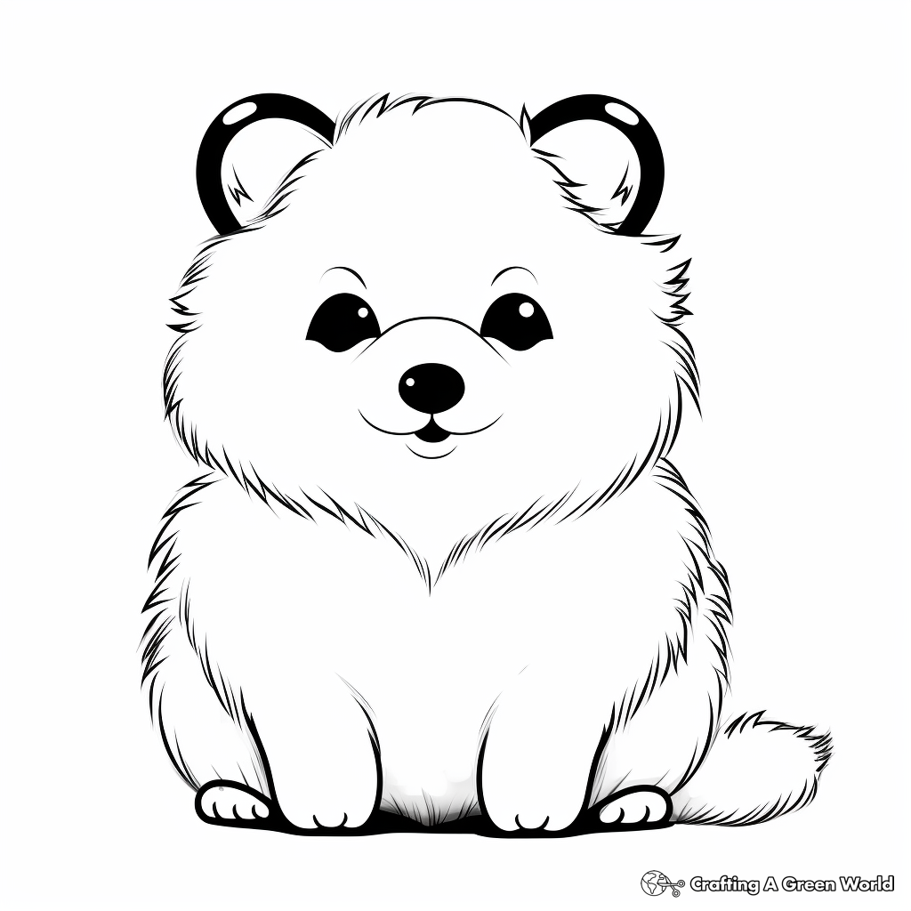 Stylish Arctic Fox in Snow Coloring Sheets 4