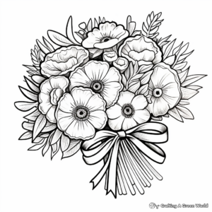 Stylish Bridal Bouquet Coloring Pages 1