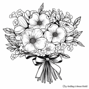 Stylish Bridal Bouquet Coloring Pages 3