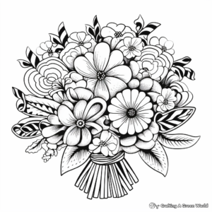 Stylish Bridal Bouquet Coloring Pages 4