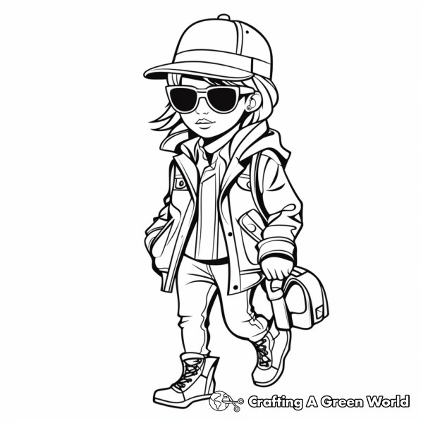 Stylish Celebrity Fashion Coloring Pages 1