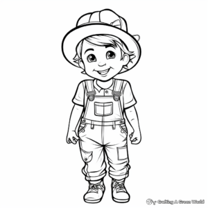 Stylish Gardener Overalls Coloring Pages 4