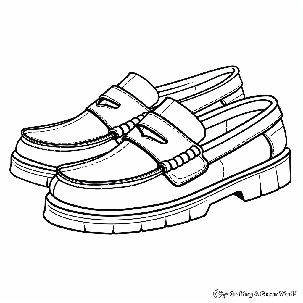 Stylish Loafer Coloring Sheets for Teens 2