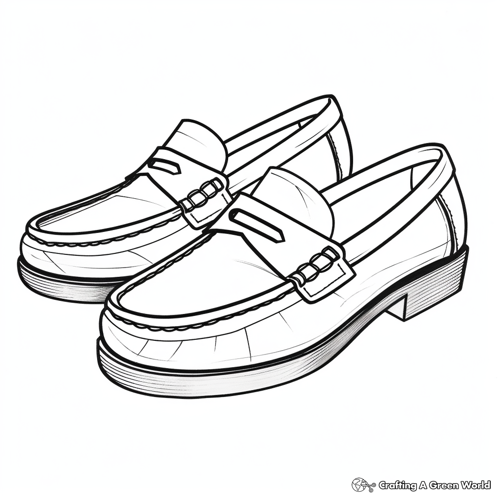 Stylish Loafer Coloring Sheets for Teens 4