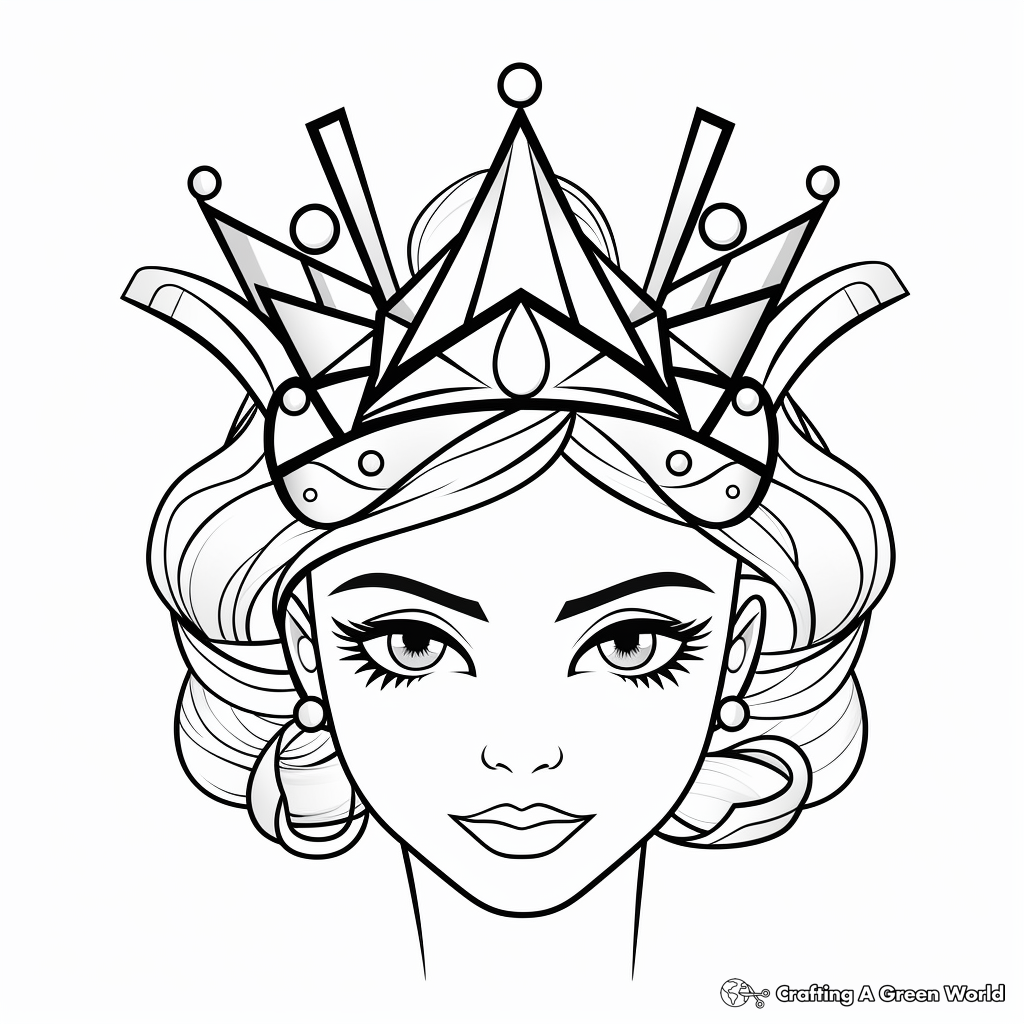 Stylish Modern Tiara Coloring Pages 1
