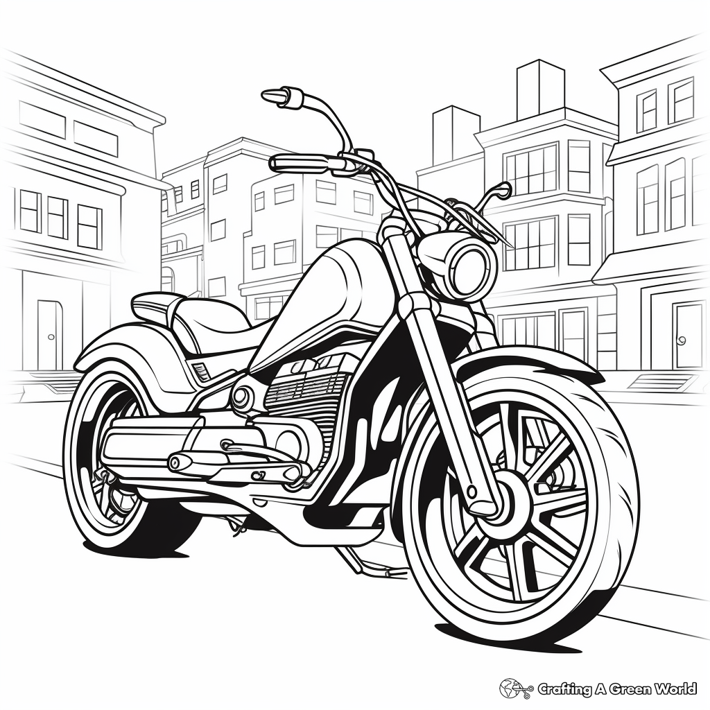Stylish Motorbike Coloring Pages 1