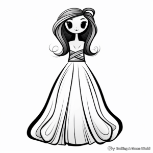 Stylish Prom Dress Coloring Pages 2