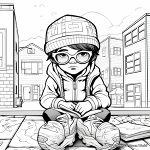 Stylish Street Art Aesthetic Coloring Pages 3