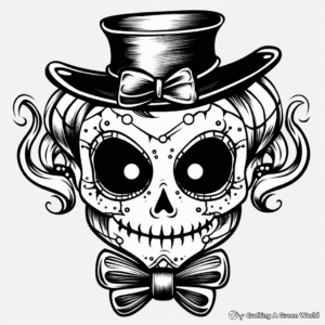Stylish Tattoo Inspired Sugar Skull Coloring Pages 2