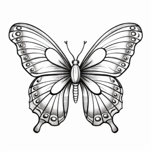 Stylish Vintage Monarch Butterfly Coloring Pages 1