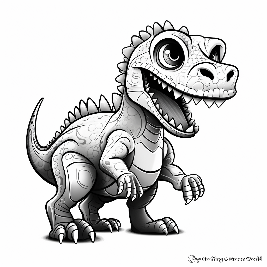 Stylized Abstract Albertosaurus Coloring Pages for Adults 1