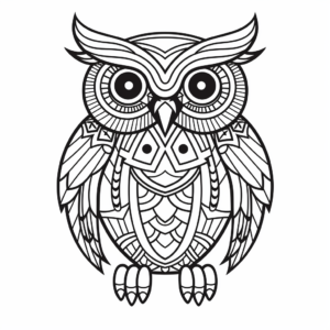 Stylized Abstract Owl Coloring Pages for Creatives 1