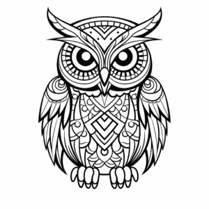 Stylized Abstract Owl Coloring Pages for Creatives 2