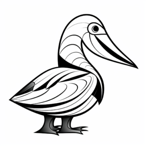 Stylized Abstract Pelican Art Coloring Pages 1
