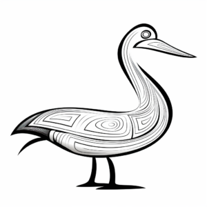 Stylized Abstract Pelican Art Coloring Pages 4