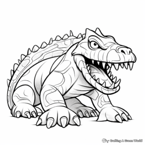 Stylized Abstract Sarcosuchus Coloring Pages 2