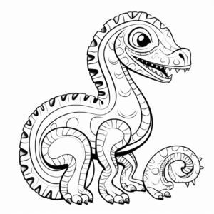 Stylized Amargasaurus Coloring Pages for Teens 2