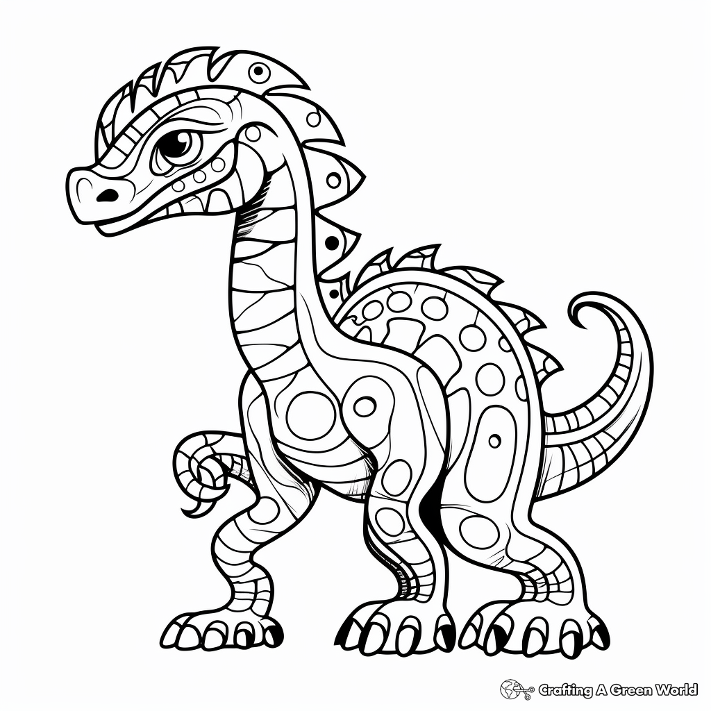 Stylized Amargasaurus Coloring Pages for Teens 3